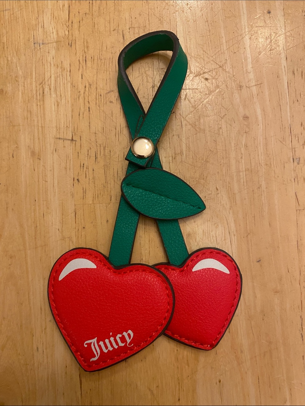 Juicy Couture Red Heart Cherry bag Charm NWOT